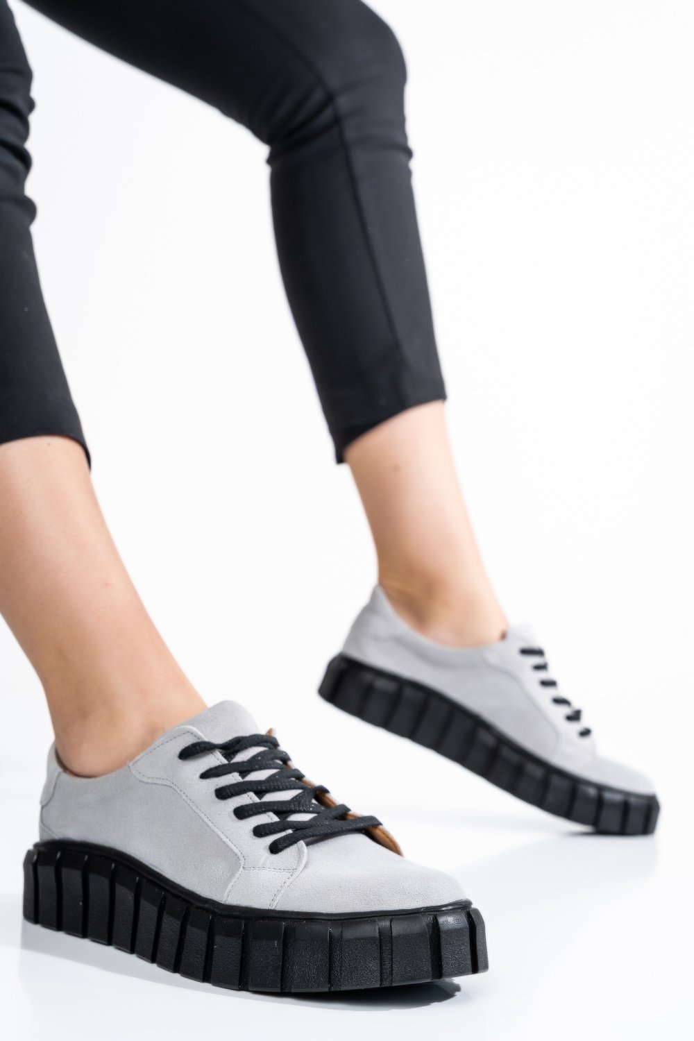 PANTOFI GRI PIELE NATURALA INTOARSA 3S77100