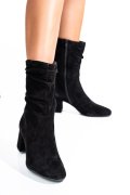 GHETE DAMA PIELE NATURALA INTOARSA NEGRE CU TOC MIC AS7746466