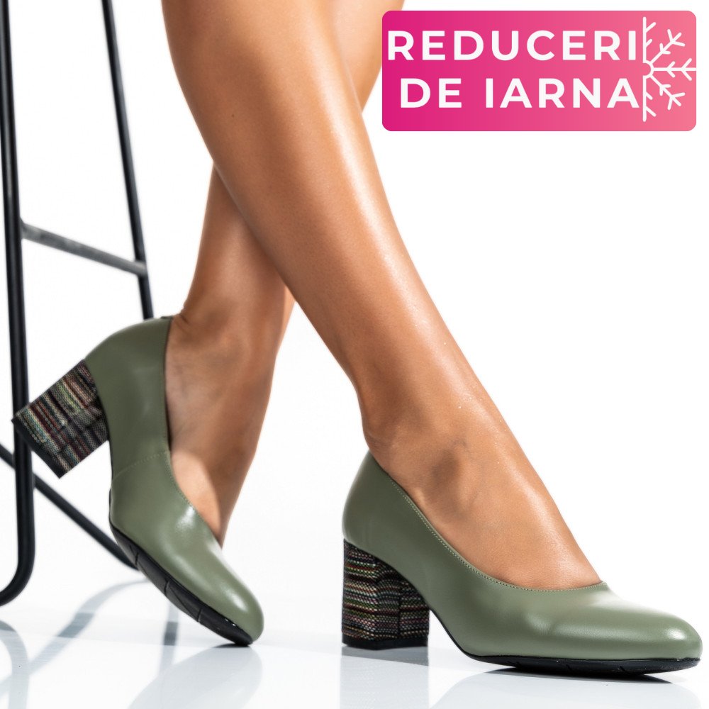 PANTOFI OLIVE PIELE NATURALA 5S77600B