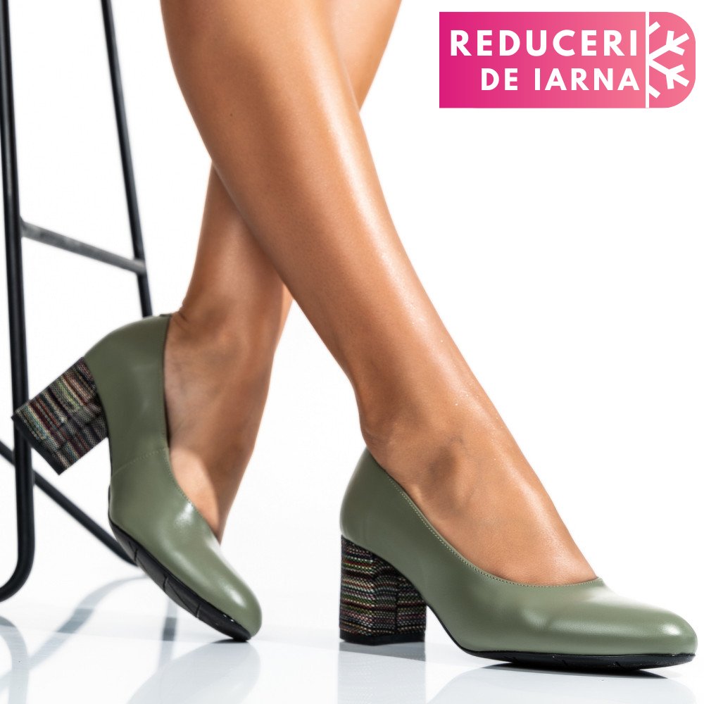 PANTOFI OLIVE PIELE NATURALA 5S77600B