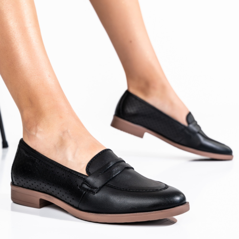 PANTOFI CASUAL DAMA PIELE NATURALA NEGRI 8S77278B