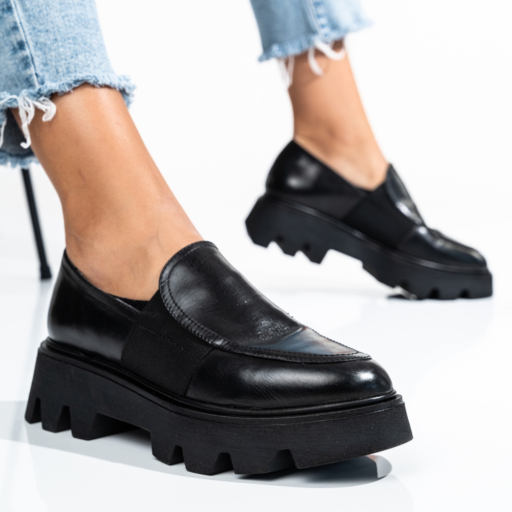 PANTOFI NEGRI PIELE NATURALA A50093