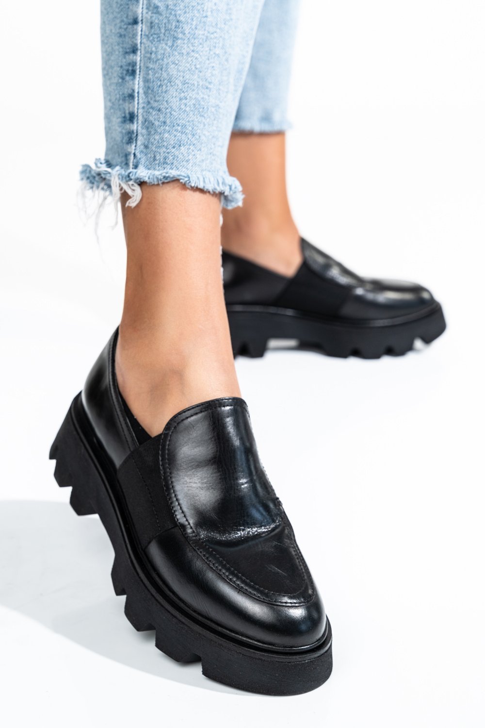 PANTOFI NEGRI PIELE NATURALA A50093