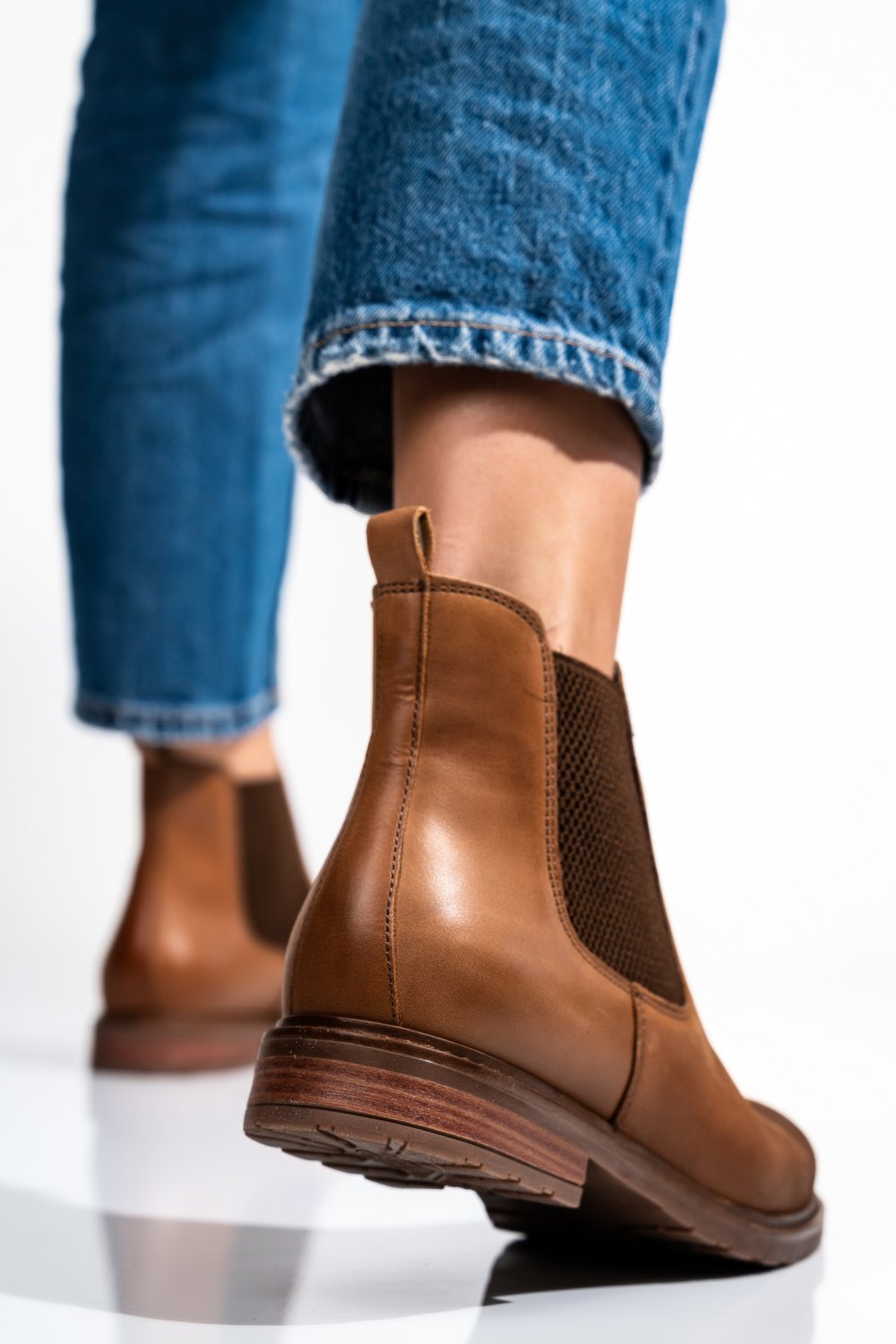 GHETE DAMA PIELE NATURALA CAMEL BS77ELIN