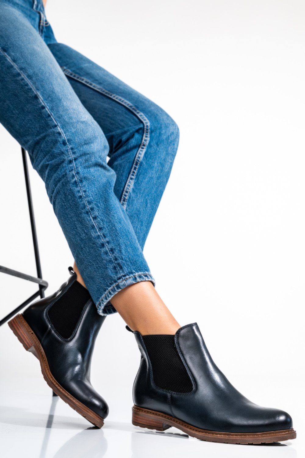 GHETE DAMA PIELE NATURALA BLEUMARIN  BS77ELIN