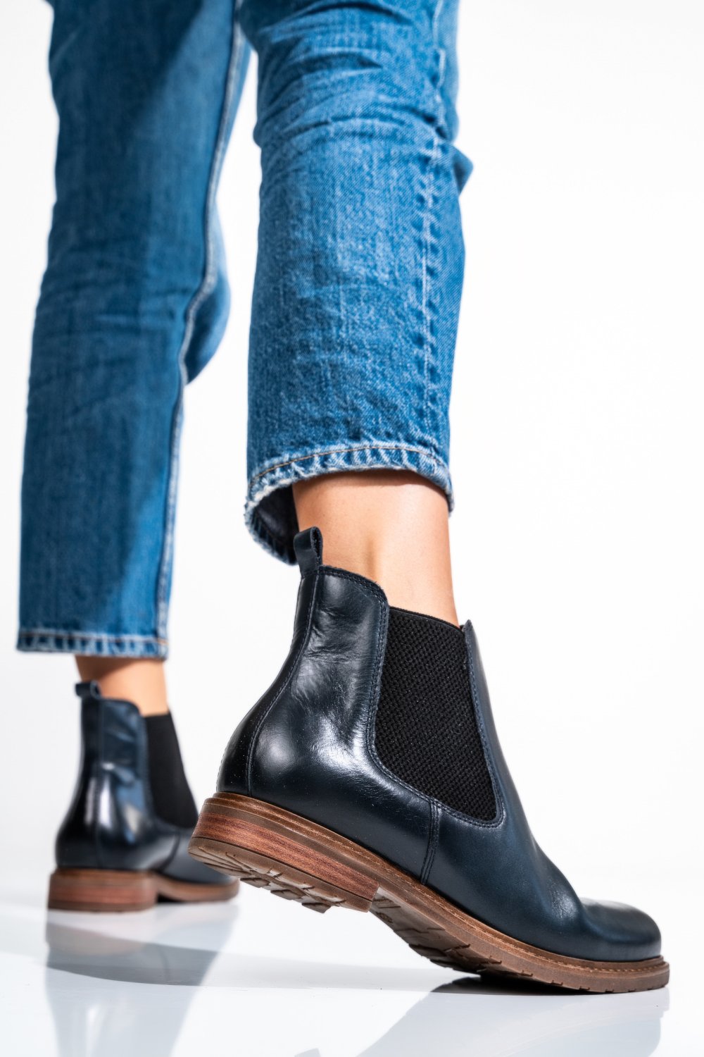 GHETE DAMA PIELE NATURALA BLEUMARIN  BS77ELIN