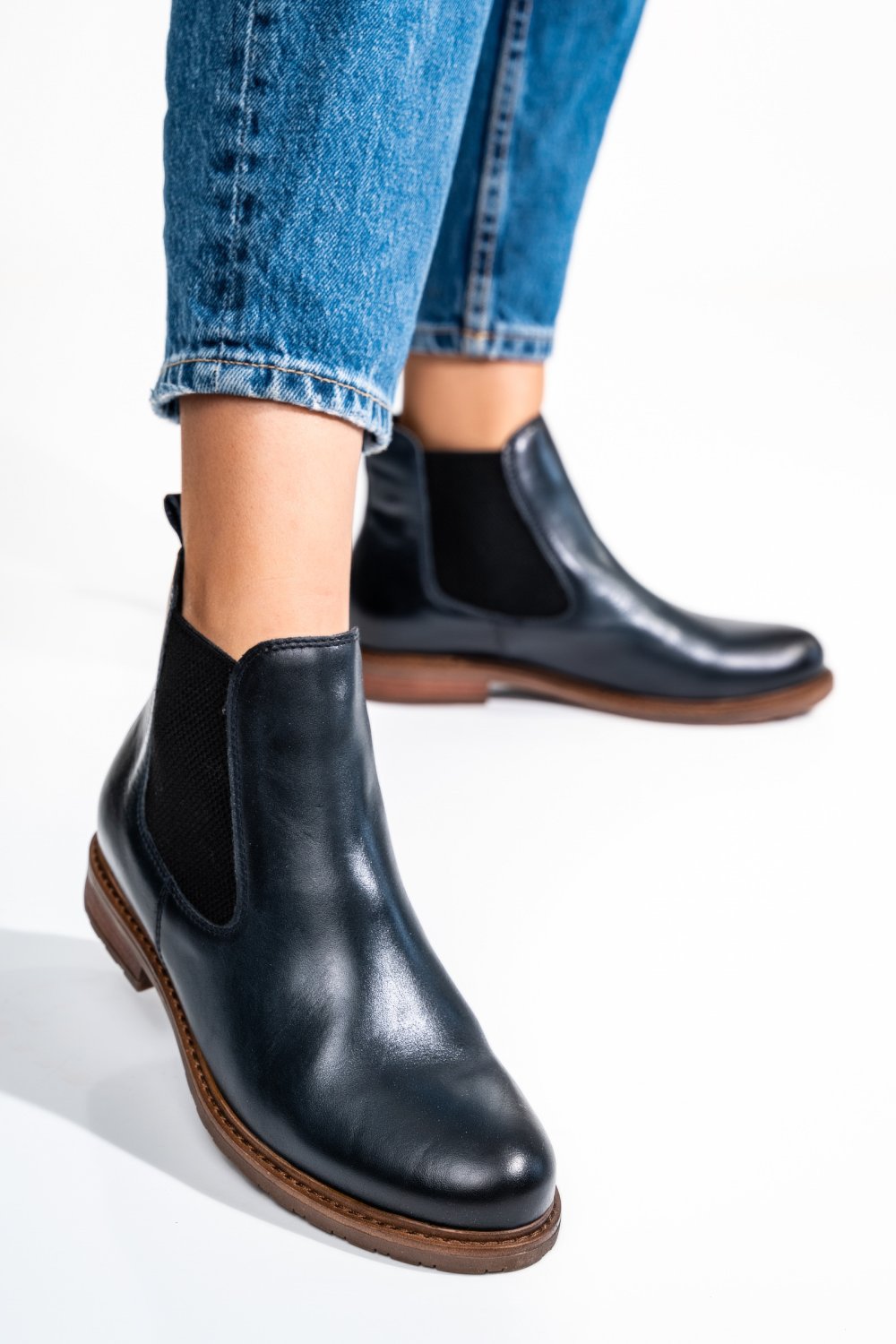 GHETE DAMA PIELE NATURALA BLEUMARIN  BS77ELIN