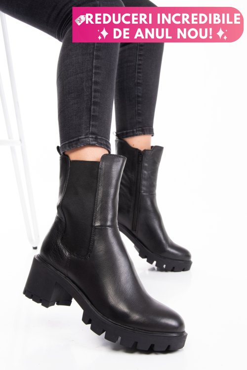 Ghete dama de iarna piele naturala negre 8s77799