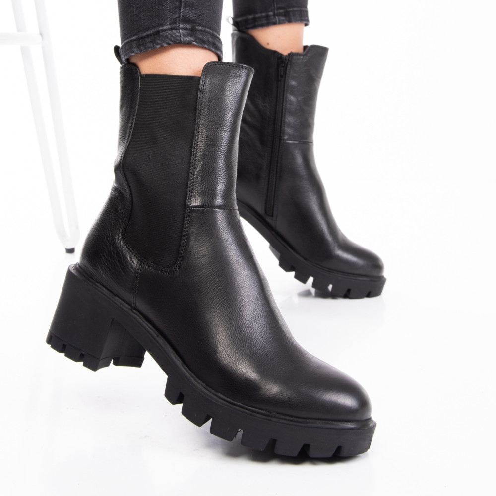 GHETE DAMA DE IARNA PIELE NATURALA NEGRE 8S77799