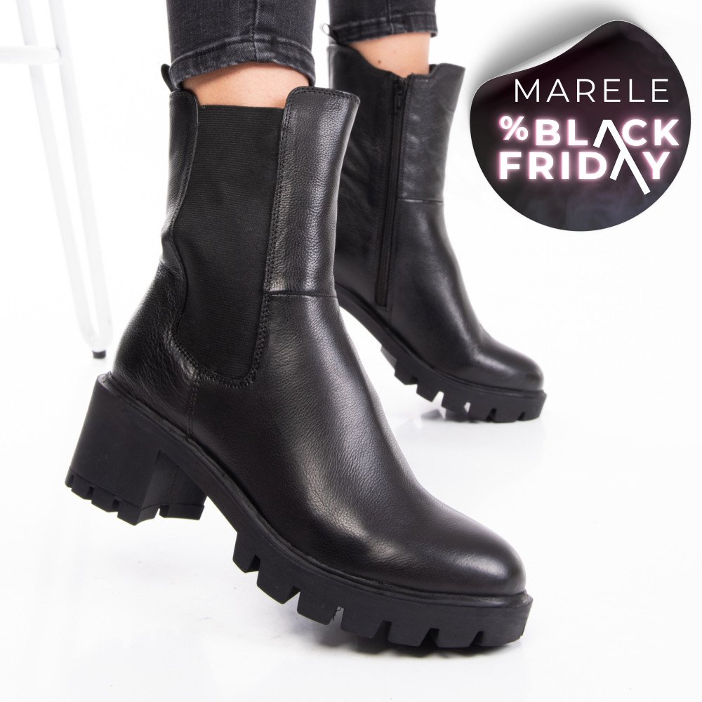 GHETE DAMA DE IARNA PIELE NATURALA NEGRE 8S77799