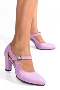 PANTOFI MOV PIELE NATURALA 1PC800