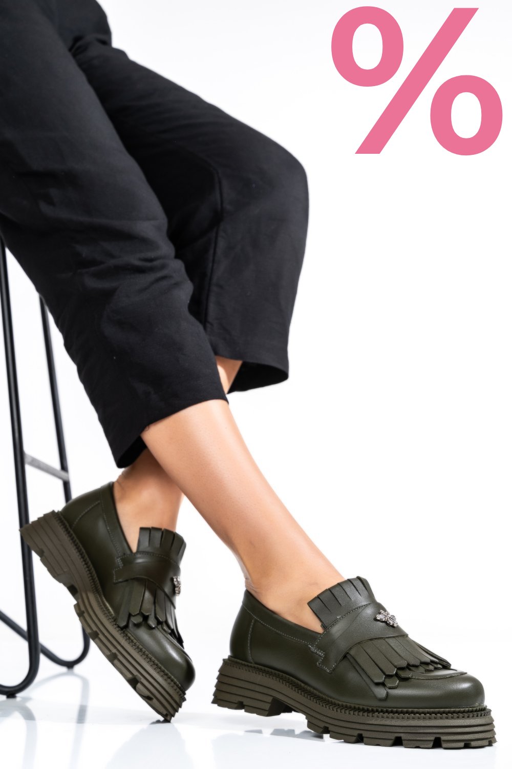 MOCASINI VERZI PIELE NATURALA 3S7795