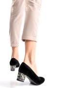 PANTOFI NEGRU FLORAL PIELE NATURALA INOARSA MOSA