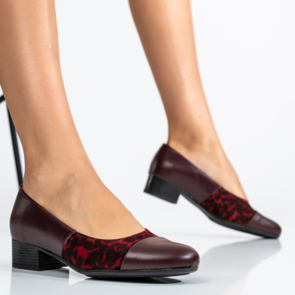 PANTOFI BORDO LEO PIELE NATURALA INTOARSA 1S77200