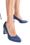 PANTOFI ALBASTRI TOC SNK PIELE NATURALA 3S77015