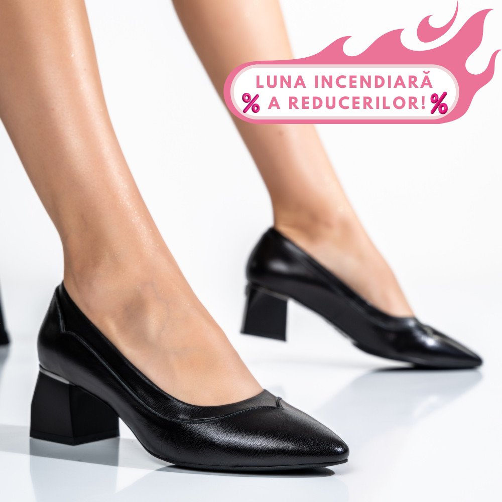 PANTOFI ALL BLACK PIELE NATURALA 6S770