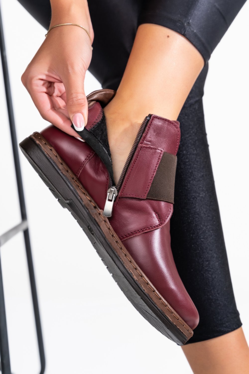 GHETE BORDO MARO PIELE NATURALA APCKA19077