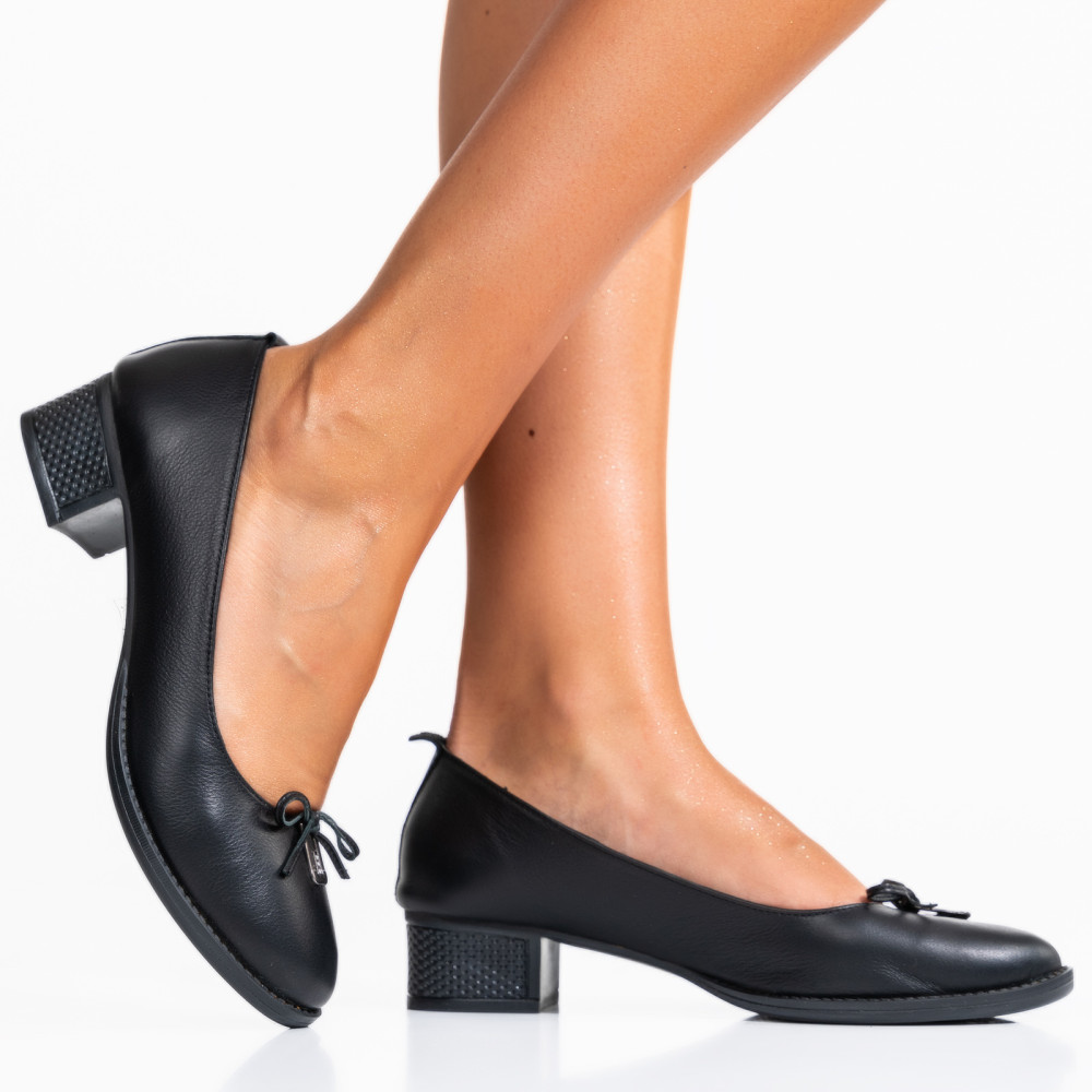 PANTOFI NEGRI PIELE NATURALA 0PC63