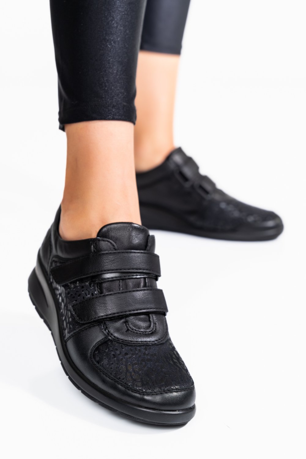 PANTOFI NEGRI RIEKER PIELE NATURALA L486800