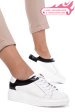 Pantofi sport femei piele naturala alb negru 3s77000