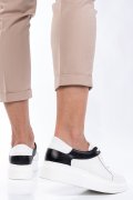 PANTOFI SPORT FEMEI PIELE NATURALA ALB NEGRU 3S77000