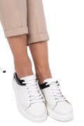 PANTOFI SPORT FEMEI PIELE NATURALA ALB NEGRU 3S77000