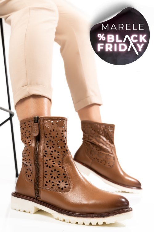 Ghete femei piele naturala maro 9s77231