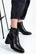 BOTINE DAMA PIELE NATURALA NEGRE TOC MIC 6S77979