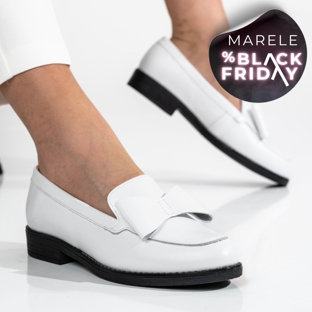 MOCASINI ALBI PIELE NATURALA 2S77110