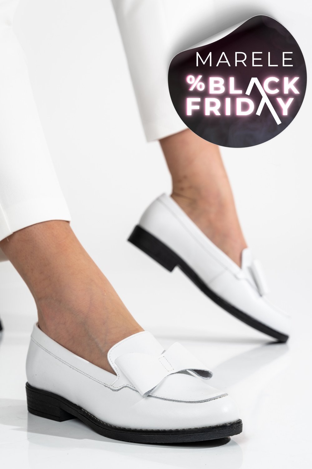 MOCASINI ALBI PIELE NATURALA 2S77110