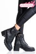 Ghete dama piele naturala negre cu toc mic 1s770800