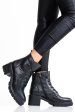Ghete dama piele naturala negre cu toc mic 1s770800