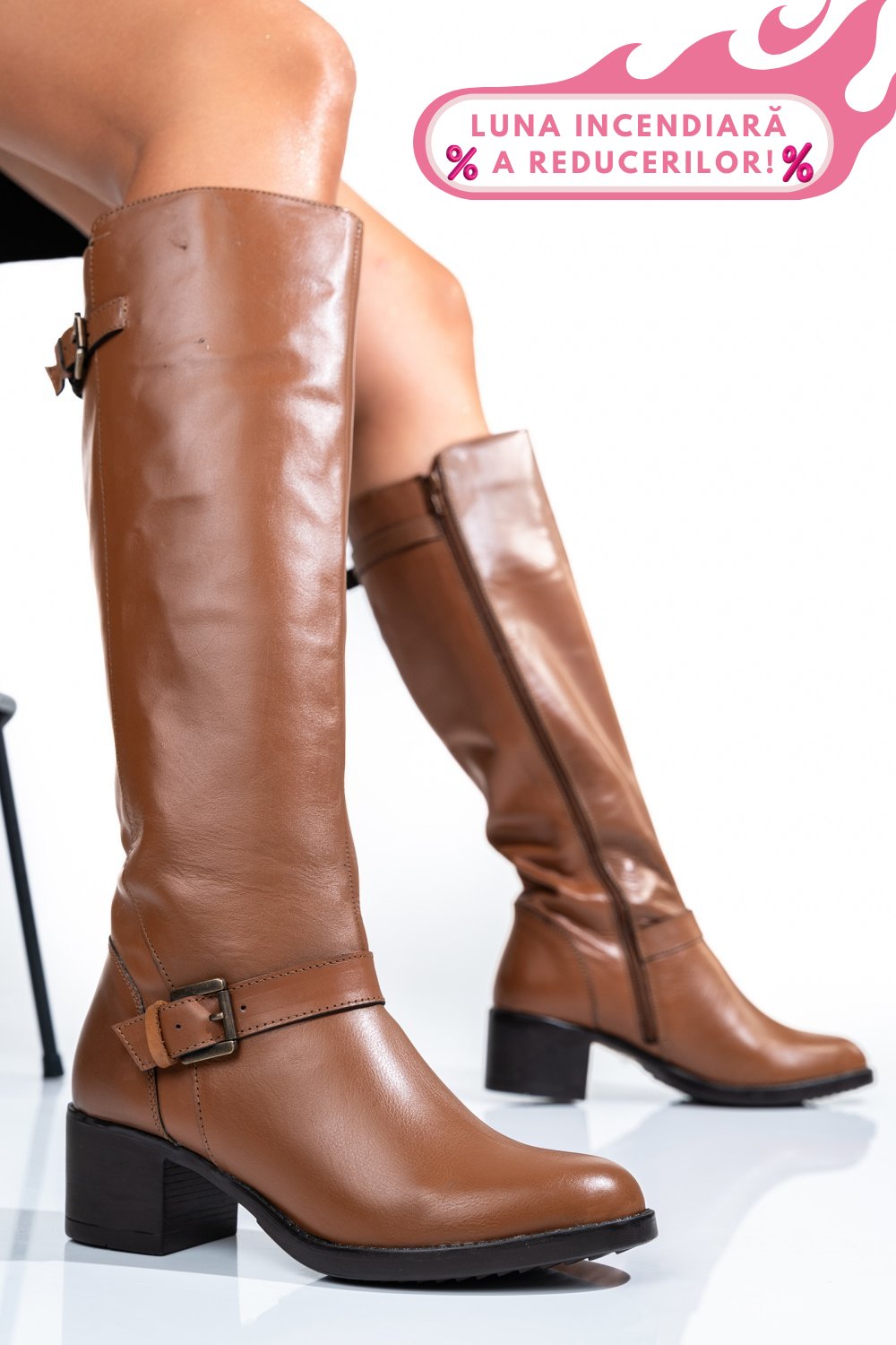 CIZME DAMA PIELE NATURALA MARO DESCHIS 7S77847