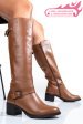 Cizme dama piele naturala maro deschis 7s77847