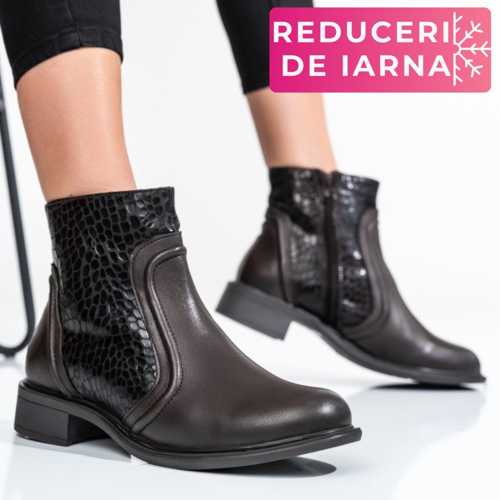 GHETE DAMA DE IARNA PIELE NATURALA MARO INCHIS CAPTUSITE  7S77604