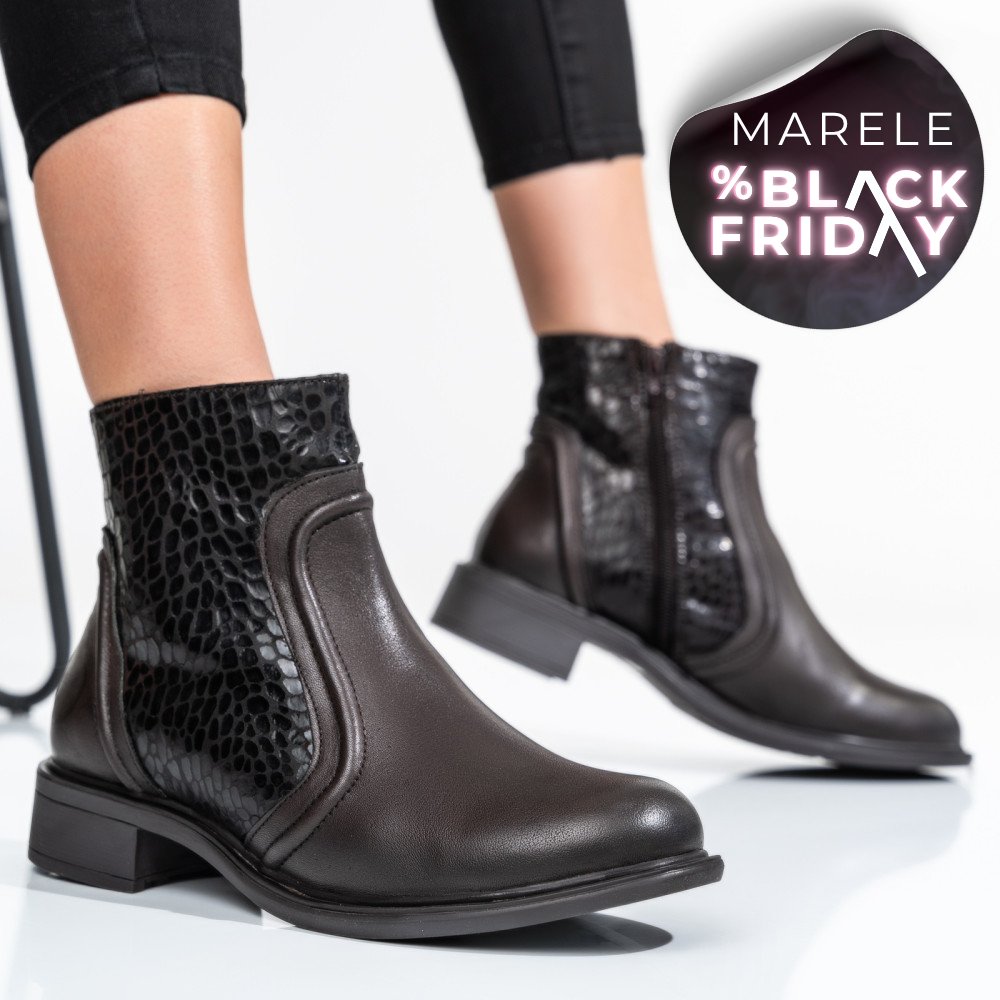 GHETE DAMA DE IARNA PIELE NATURALA MARO INCHIS CAPTUSITE  7S77604