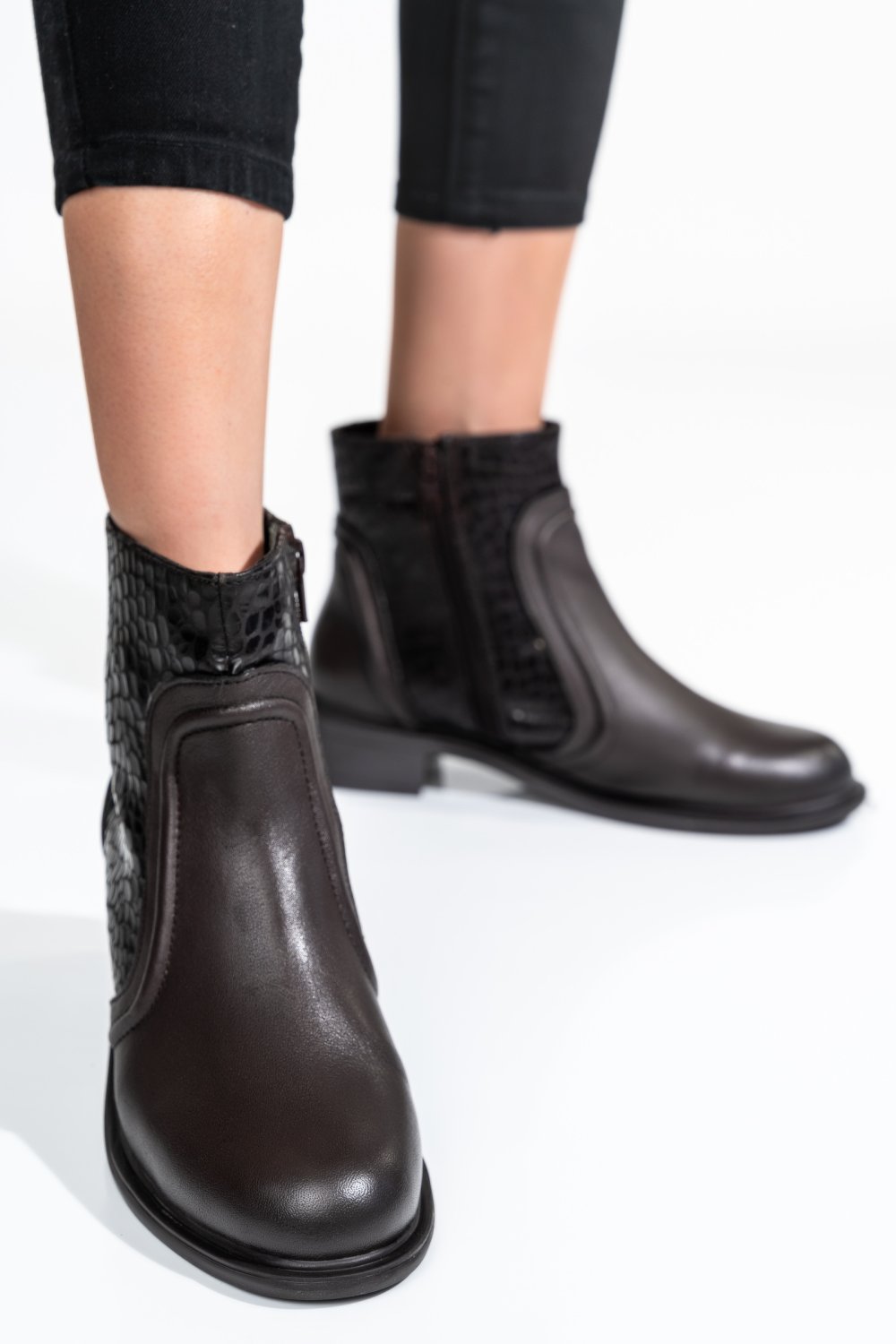 GHETE DAMA DE IARNA PIELE NATURALA MARO INCHIS CAPTUSITE  7S77604