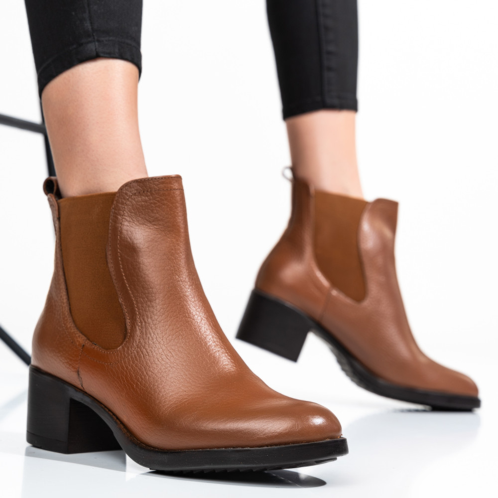 GHETE DAMA PIELE NATURALA CAMEL TOC MIC 7S77845