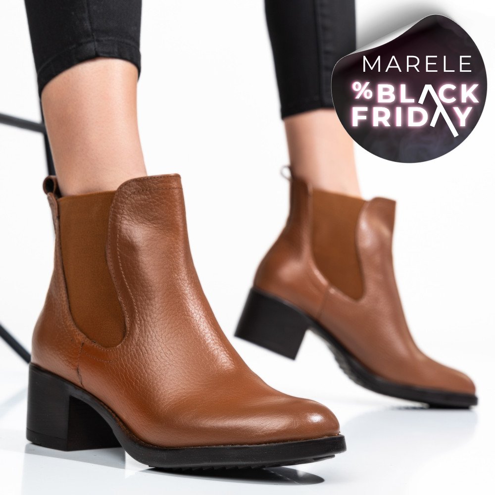 GHETE DAMA PIELE NATURALA CAMEL TOC MIC 7S77845