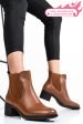 Ghete dama piele naturala camel toc mic 7s77845