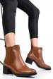 Ghete dama piele naturala camel toc mic 7s77845