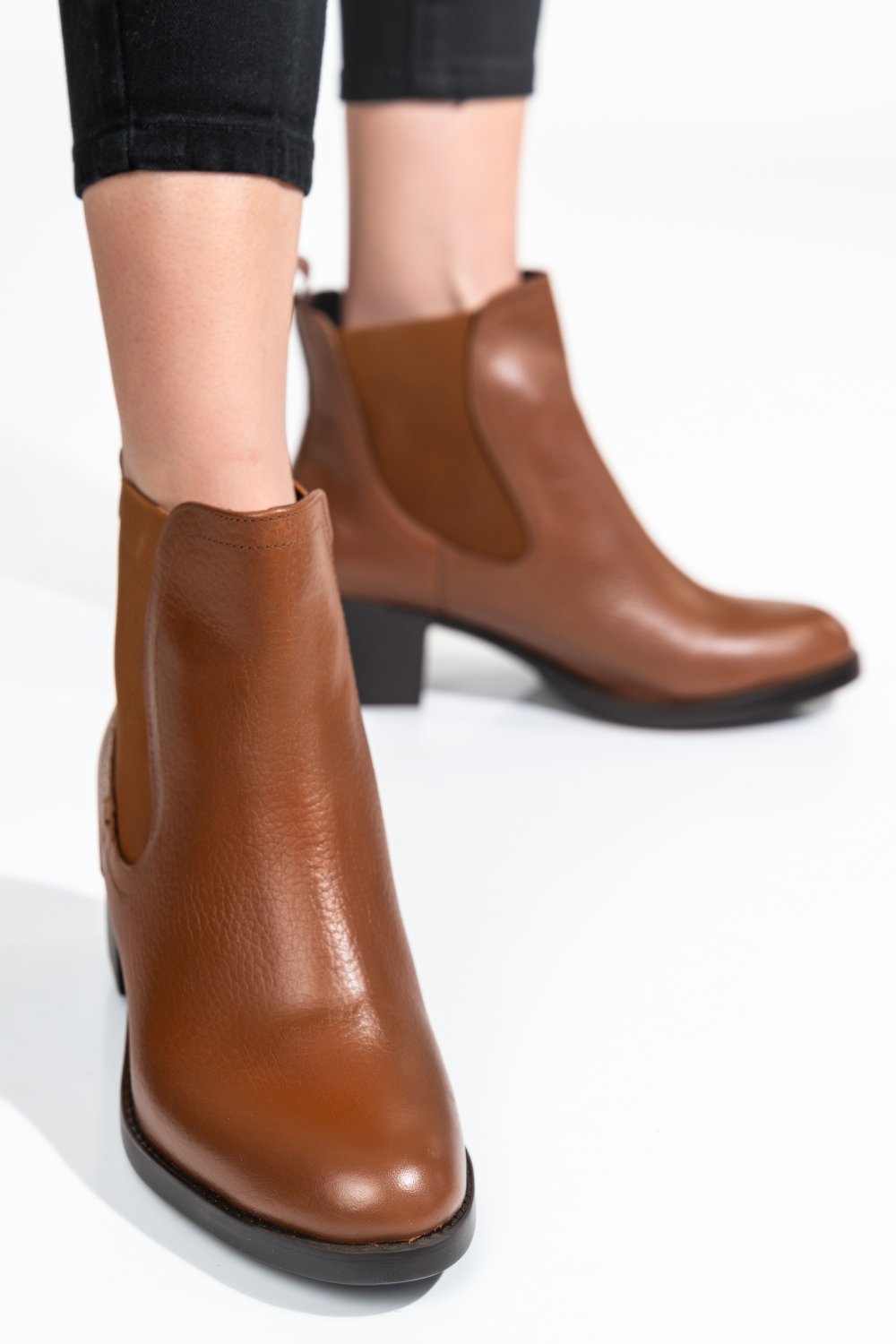 GHETE DAMA PIELE NATURALA CAMEL TOC MIC 7S77845