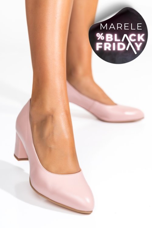 Pantofi roz piele naturala 1pc507