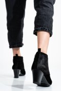 BOTINE DAMA PIELE NATURALA INTOARSA NEGRE CU TOC MIC ARENDAL