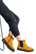 GHETE DAMA PIELE NATURALA INTOARSA CAMEL 2S777497820