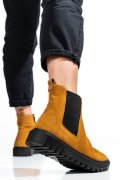 GHETE DAMA PIELE NATURALA INTOARSA CAMEL 2S777497820