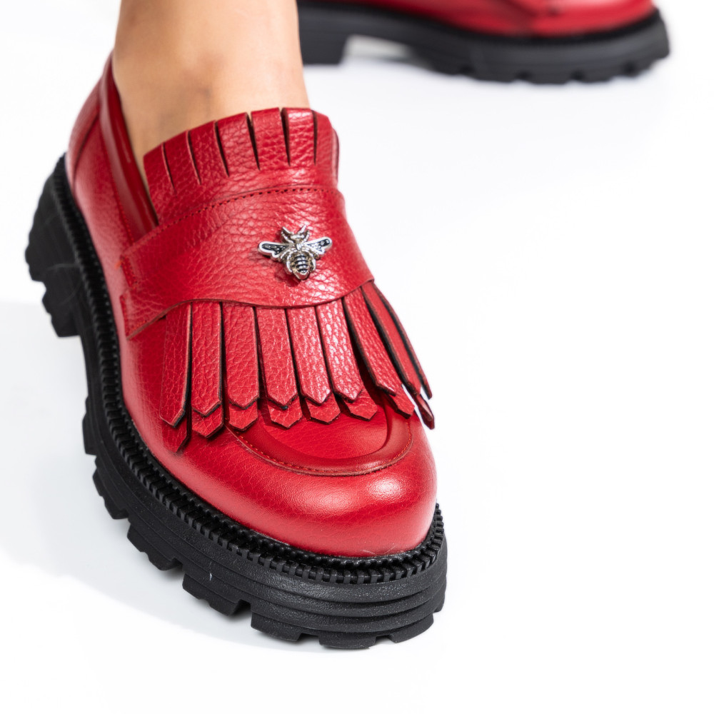 MOCASINI DAMA PIELE NATURALA ROSII 3S7795