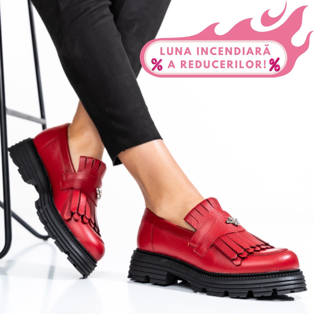 MOCASINI DAMA PIELE NATURALA ROSII 3S7795