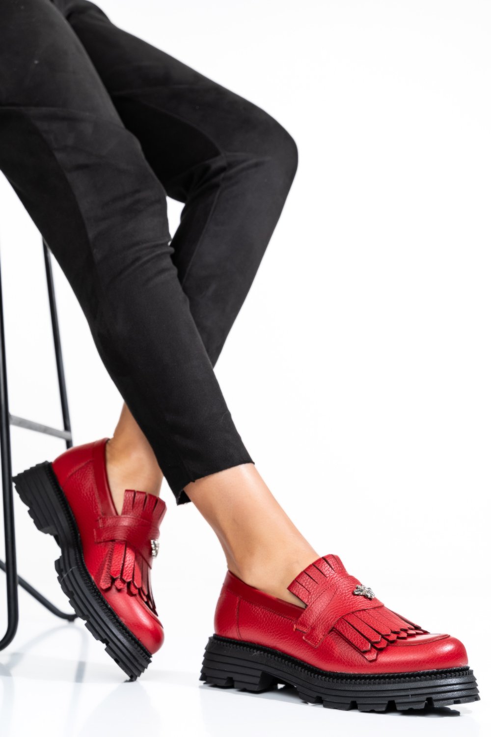 MOCASINI DAMA PIELE NATURALA ROSII 3S7795