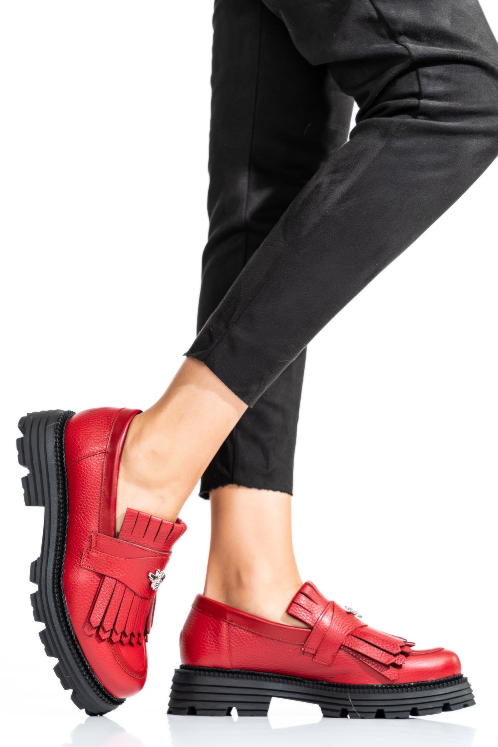 MOCASINI DAMA PIELE NATURALA ROSII 3S7795